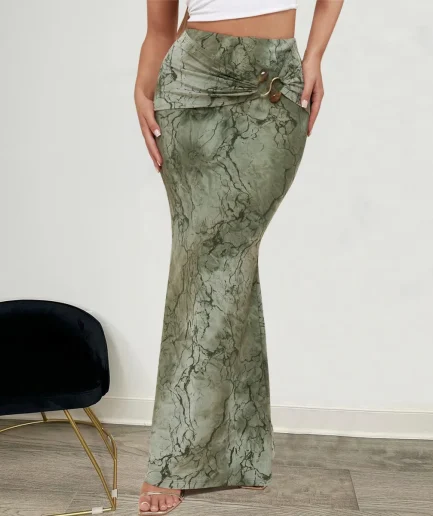 RedPeony New Floral Print Asymmetrical Color Blo Skirt Women's Spring Summer Y2K Fashion Retro Vacation Women A-Line Long Skirt