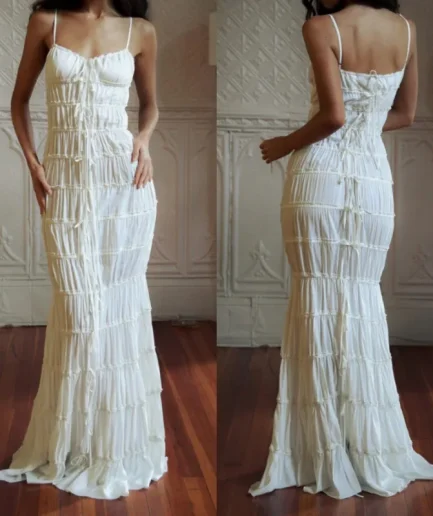 2025 Clothing New Arrival Trendy Summer Mature Woman Sexy Streetwear slip Spaghetti Strap Casual Maxi Long Dresses for Women