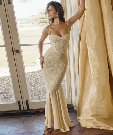 RedPeony Women Summer New Elegant Spaghetti Strap Wedding Dress Long Bodycon Party Women Maxi Dress