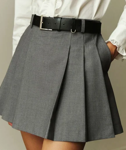 Sweet Mini Skirt Women's Versatile Spicy Girl Skirt Spring Summer New Solid Color Chic Fashionable Pleated Short Skirt